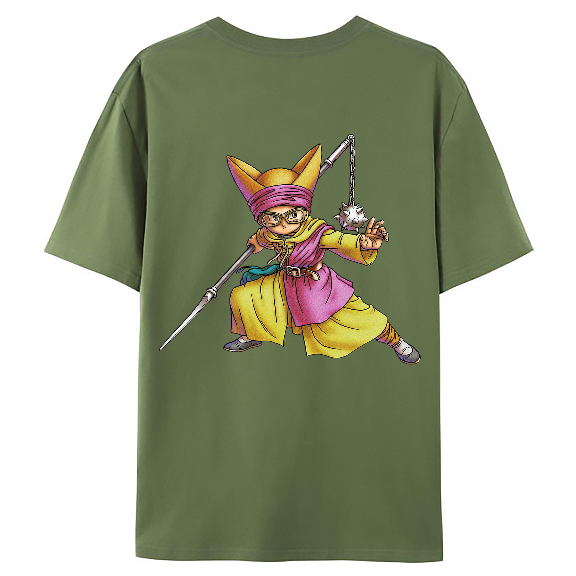 （画像用） ドラゴンクエスト Doragon Kuesuto Dragon Quest 綿100％ メンズ半袖Tシャツ（バックプリント） 通気性